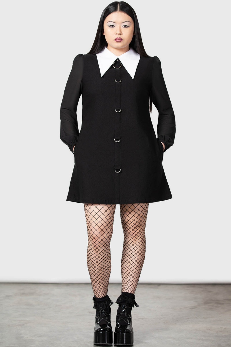 Killstar Scylla Mini Vestido Negros | 32654-LKXV