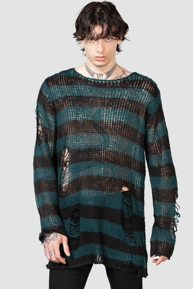 Killstar Sea Punk Knit Sueter Verdes | 94701-MTPL