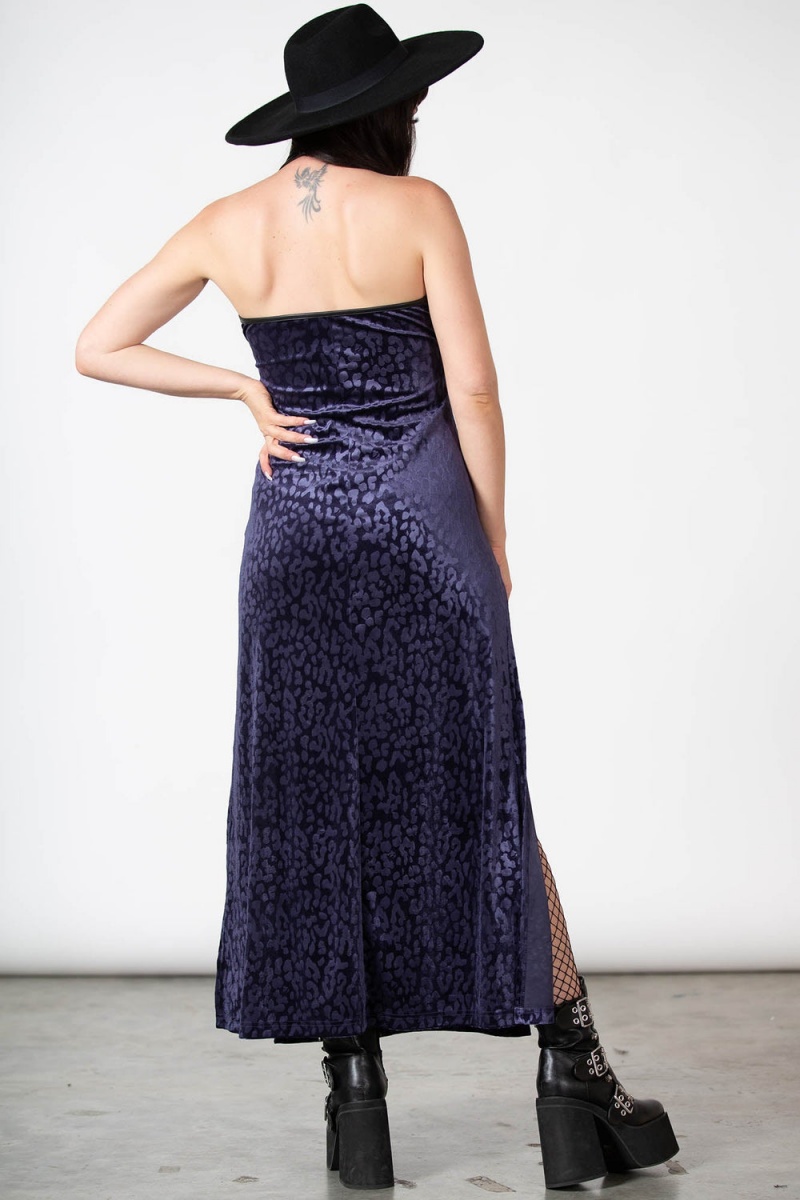 Killstar Second Skin Maxi Vestido [PLUM] Morados | 35970-FOLC