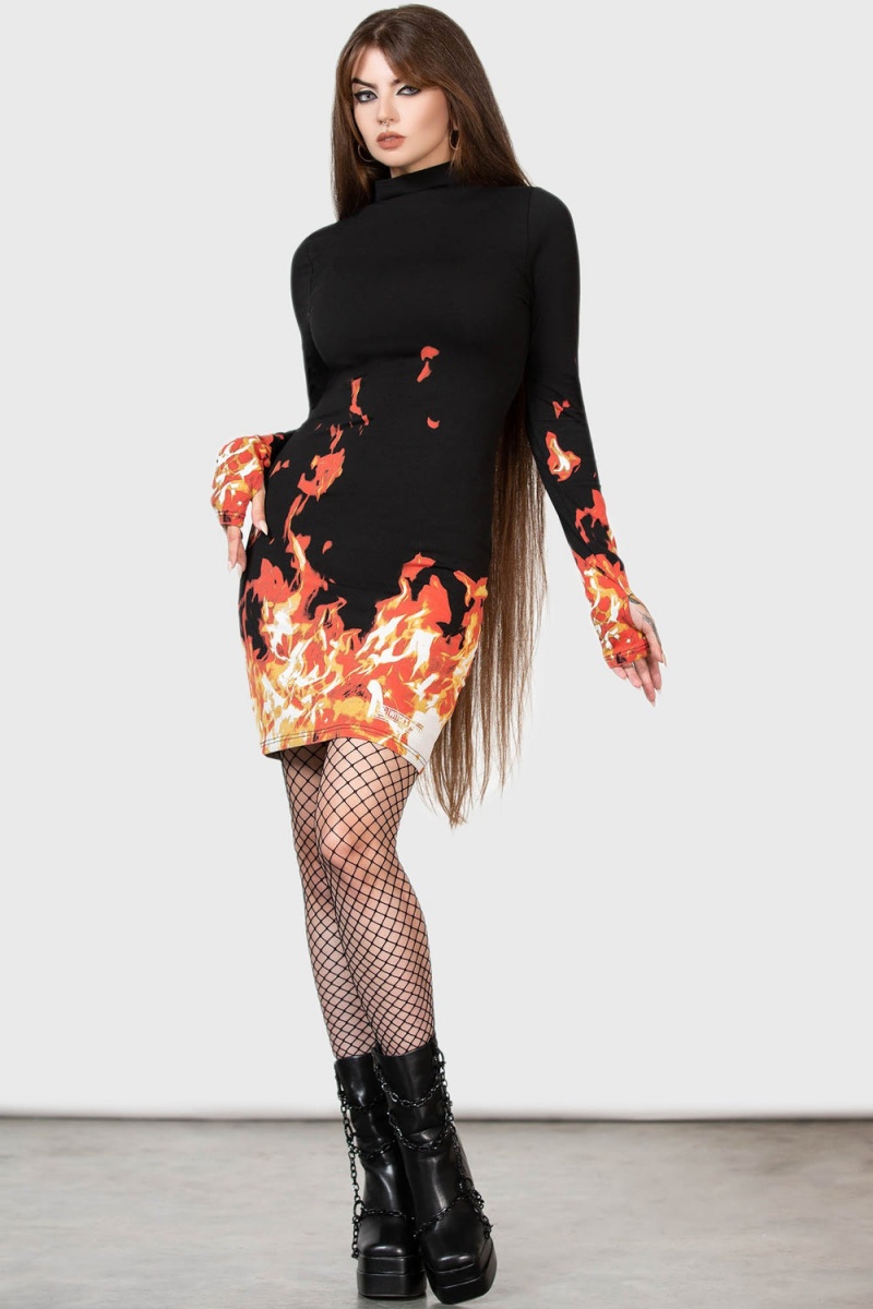 Killstar Senior Prom Mini Vestido Negros | 54386-PXTQ