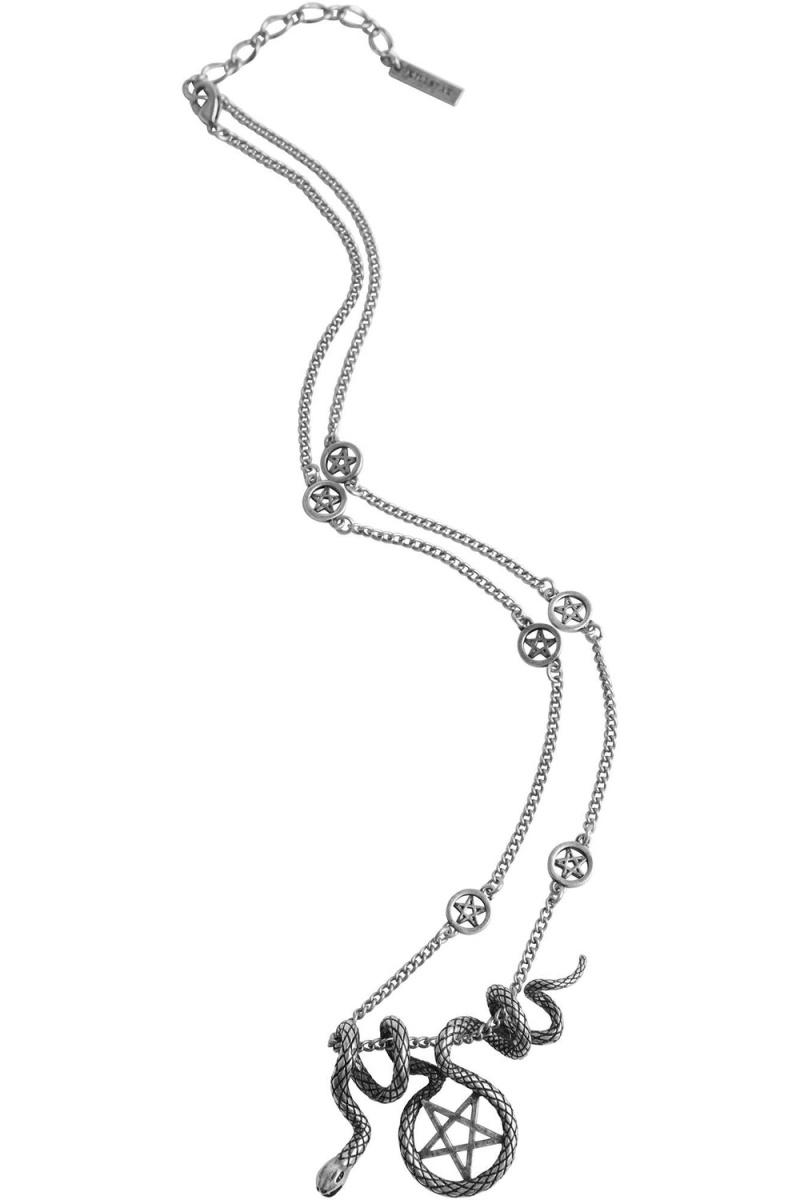 Killstar Serpent Necklace Plateados | 75018-QMGB