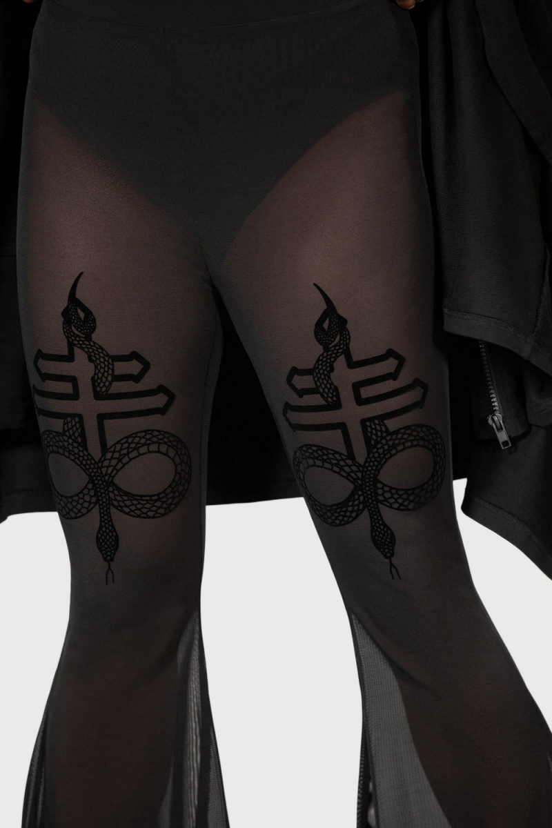 Killstar Serpentine Powermesh Flares Negros | 54281-FQJO
