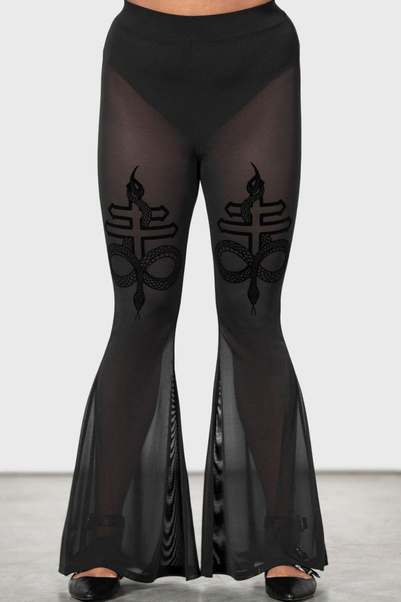 Killstar Serpentine Powermesh Flares Negros | 54281-FQJO