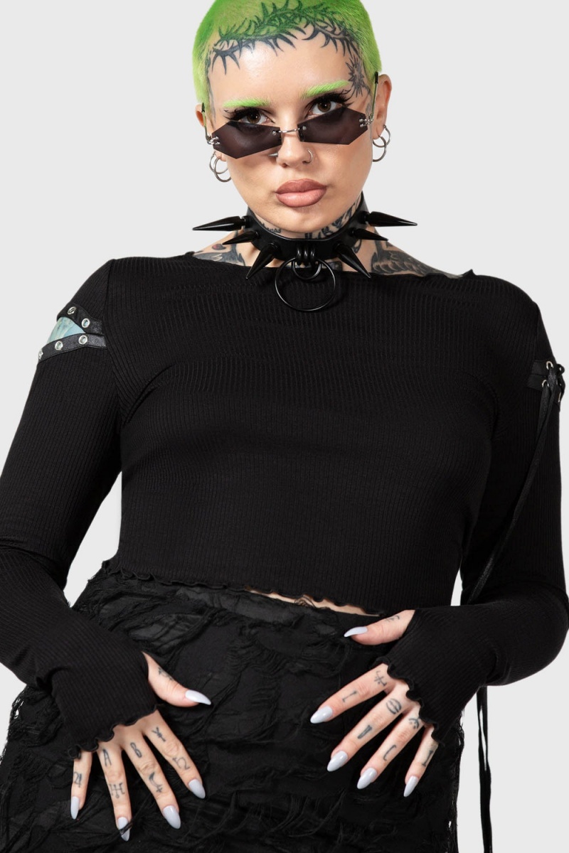 Killstar Shailagh Long Sleeve Top Negros | 71986-FKQX