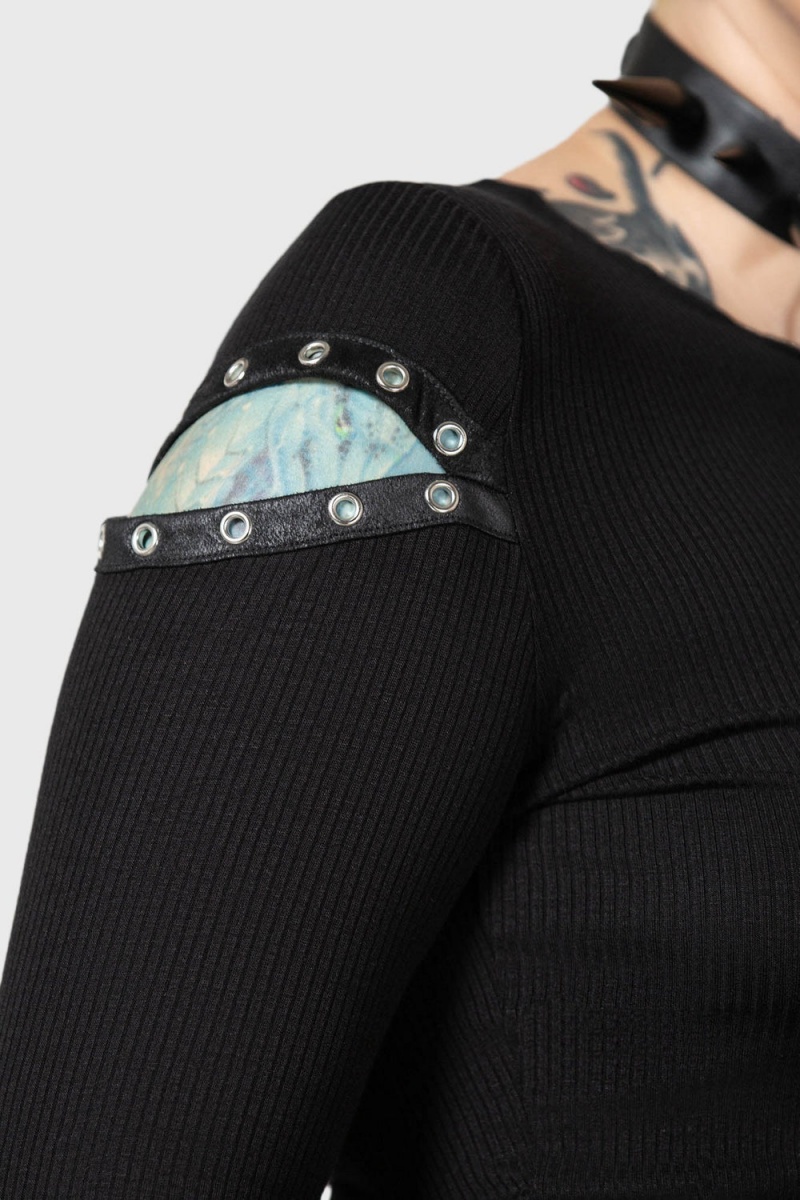 Killstar Shailagh Long Sleeve Top Negros | 71986-FKQX