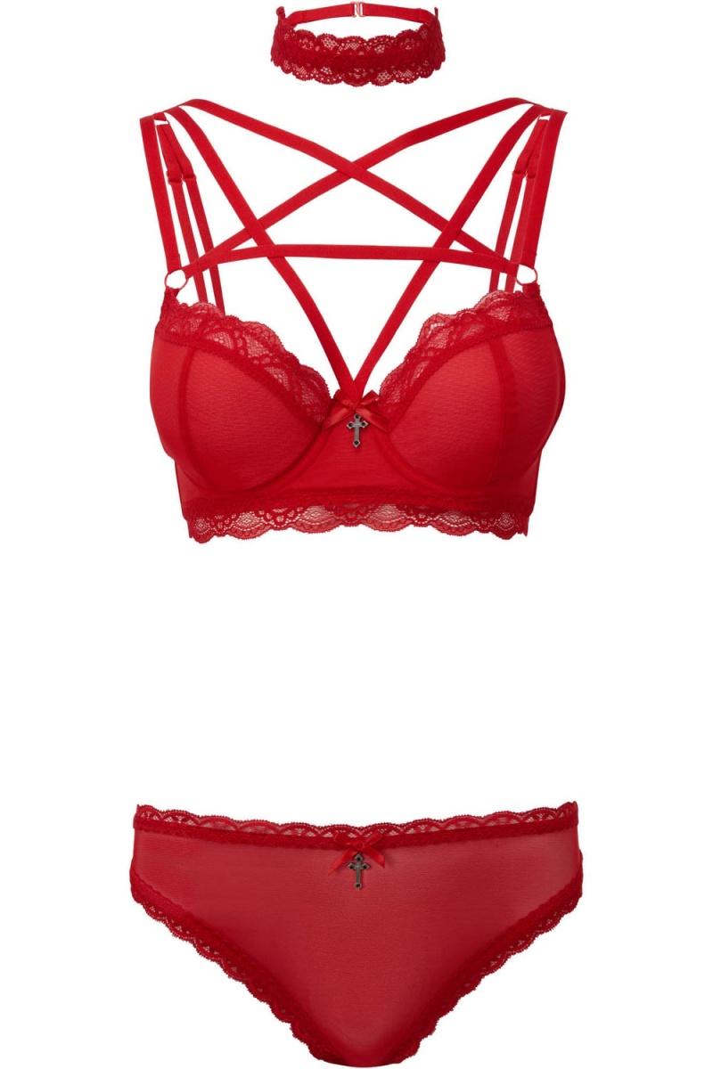 Killstar She Bites Encaje Panty [SCARLET] Rojos | 02986-ZRHN