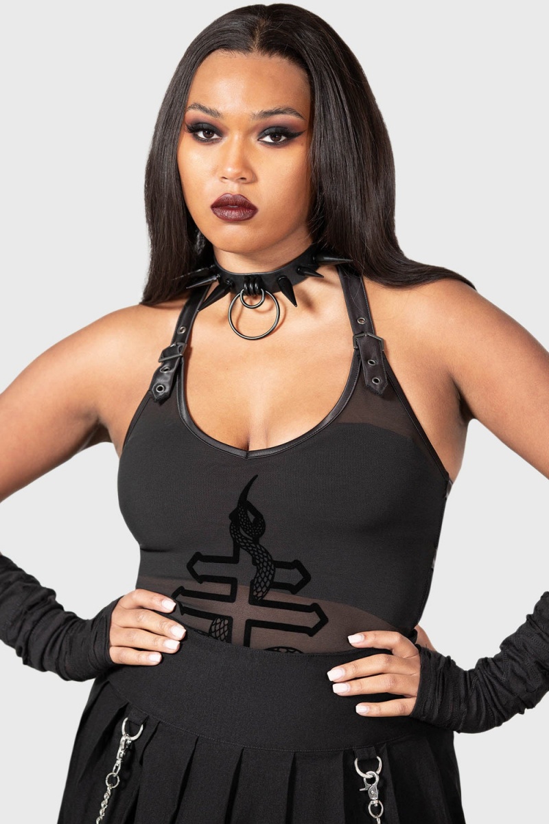 Killstar Shedding Bodysuit Negros | 19067-WGEV