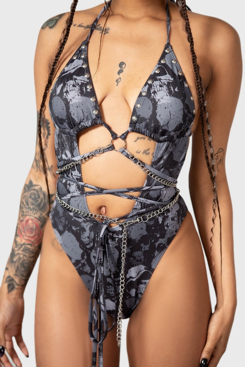 Killstar Shipwreck Swimsuit Negros | 48790-LXFB