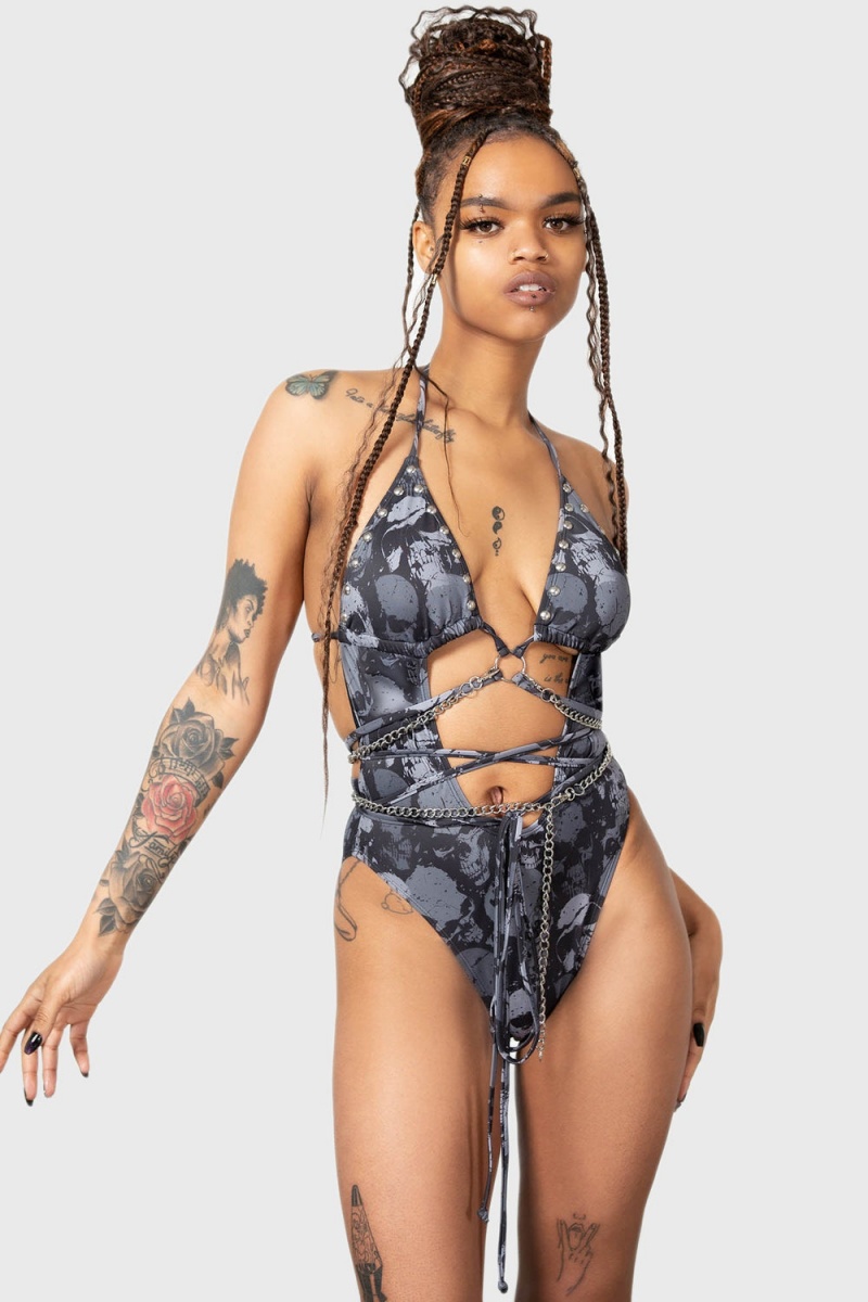 Killstar Shipwreck Swimsuit Negros | 48790-LXFB