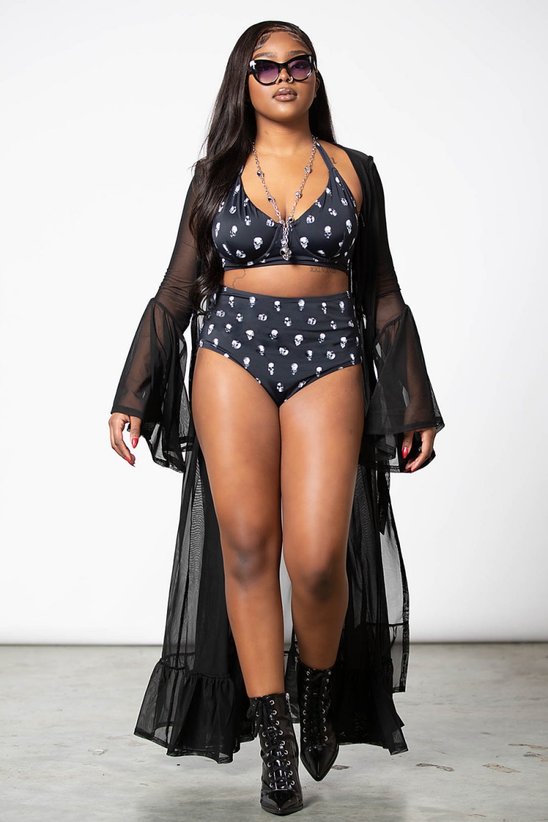 Killstar Skulls 2-Piece Swimsuit Negros | 39704-GILS