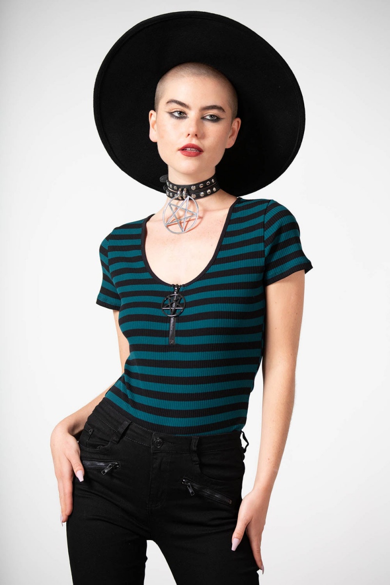 Killstar Skylla Bodysuit [GREEN] Verdes | 56430-JSVD