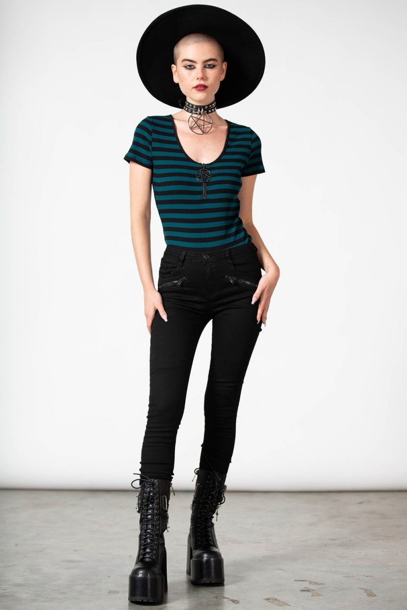 Killstar Skylla Bodysuit [GREEN] Verdes | 56430-JSVD