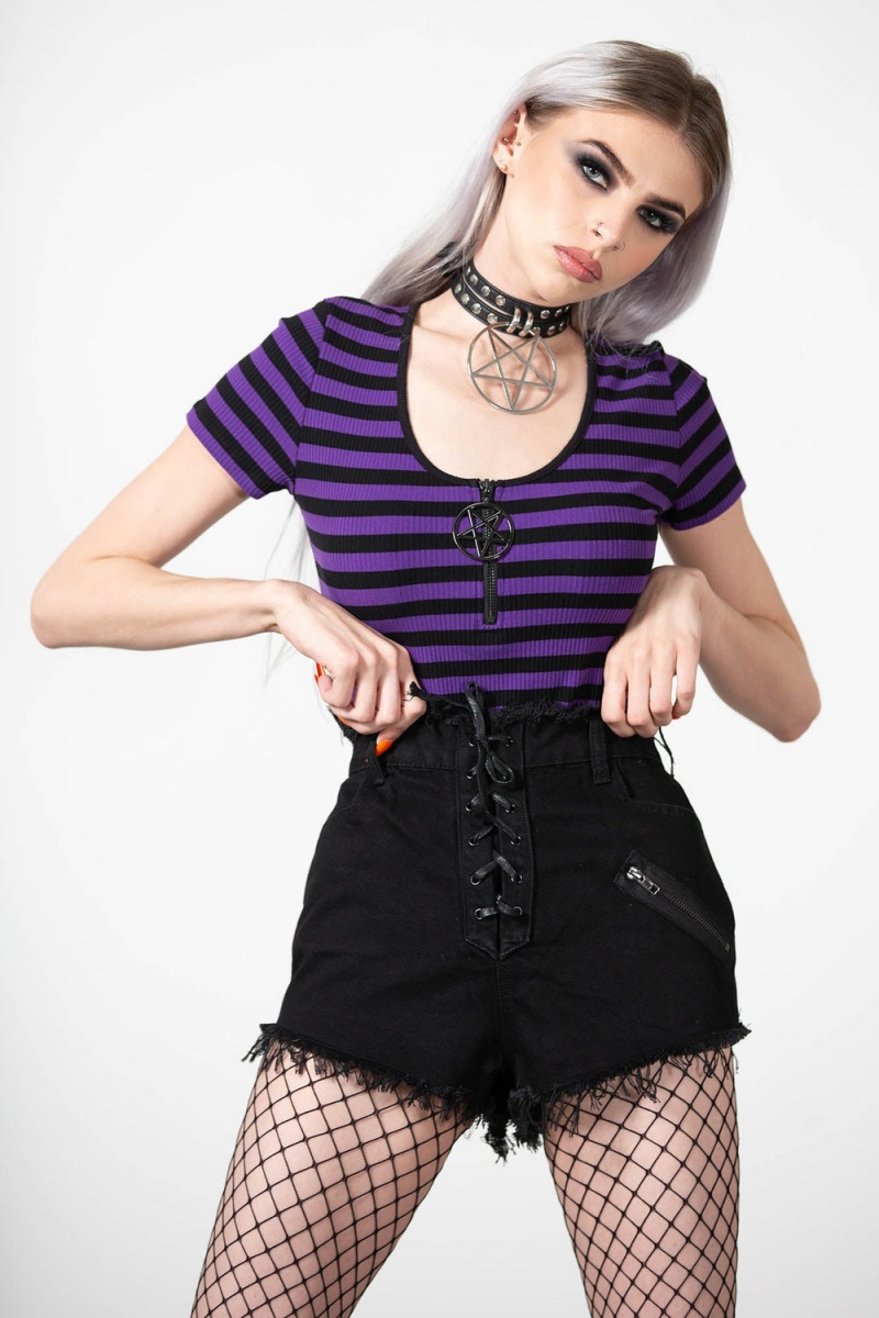 Killstar Skylla Bodysuit [PURPLE] Morados | 69725-LKRM