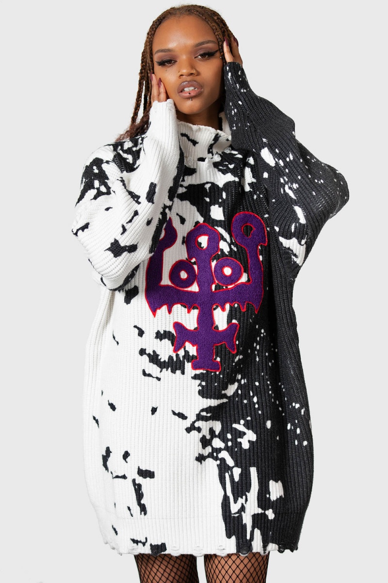 Killstar Slime Time Knit Sueter Negros | 89365-FSZR