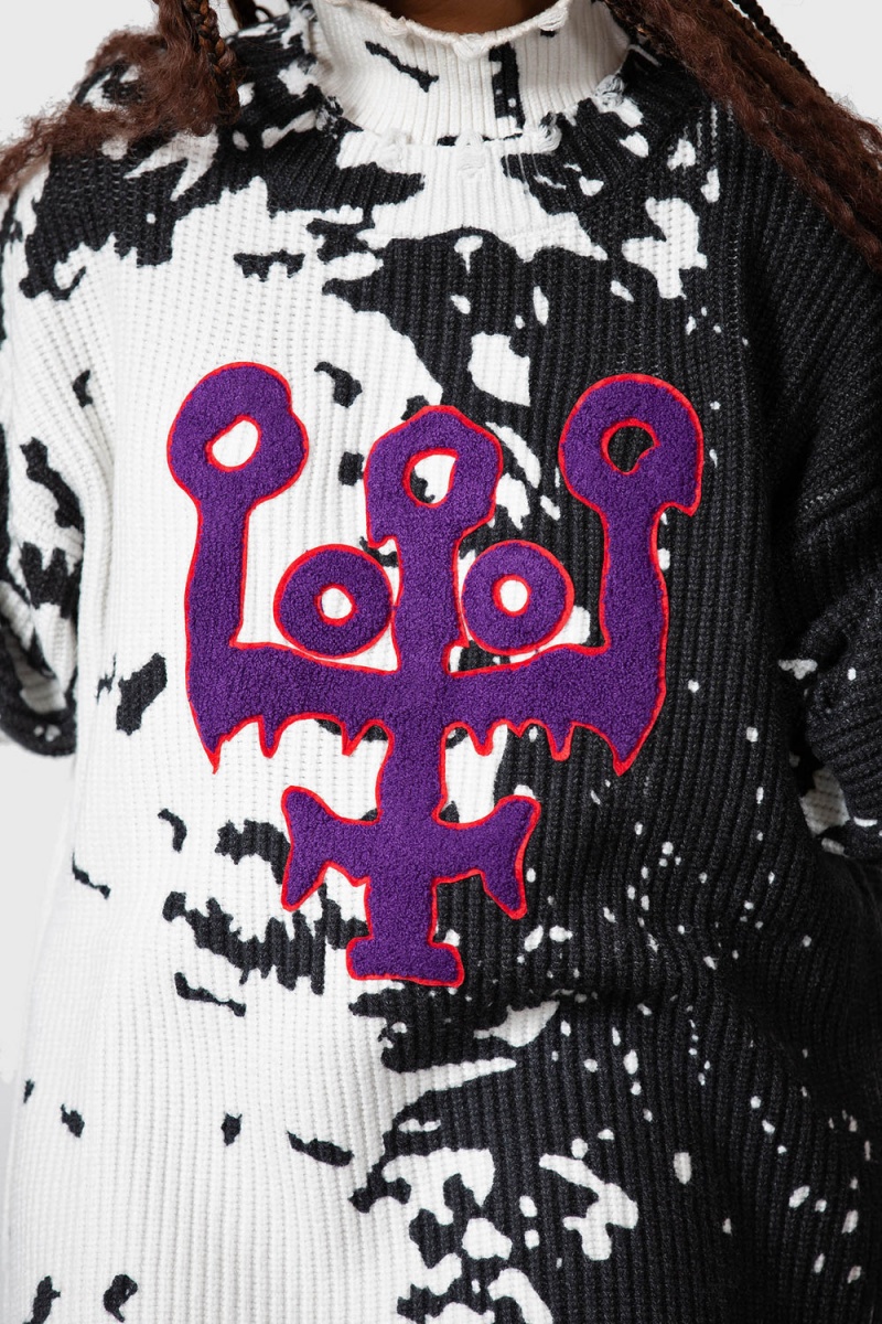 Killstar Slime Time Knit Sueter Negros | 89365-FSZR