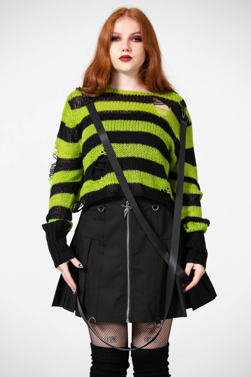 Killstar Slugs N' Snails Knit Sueter Verdes | 42836-PNKZ