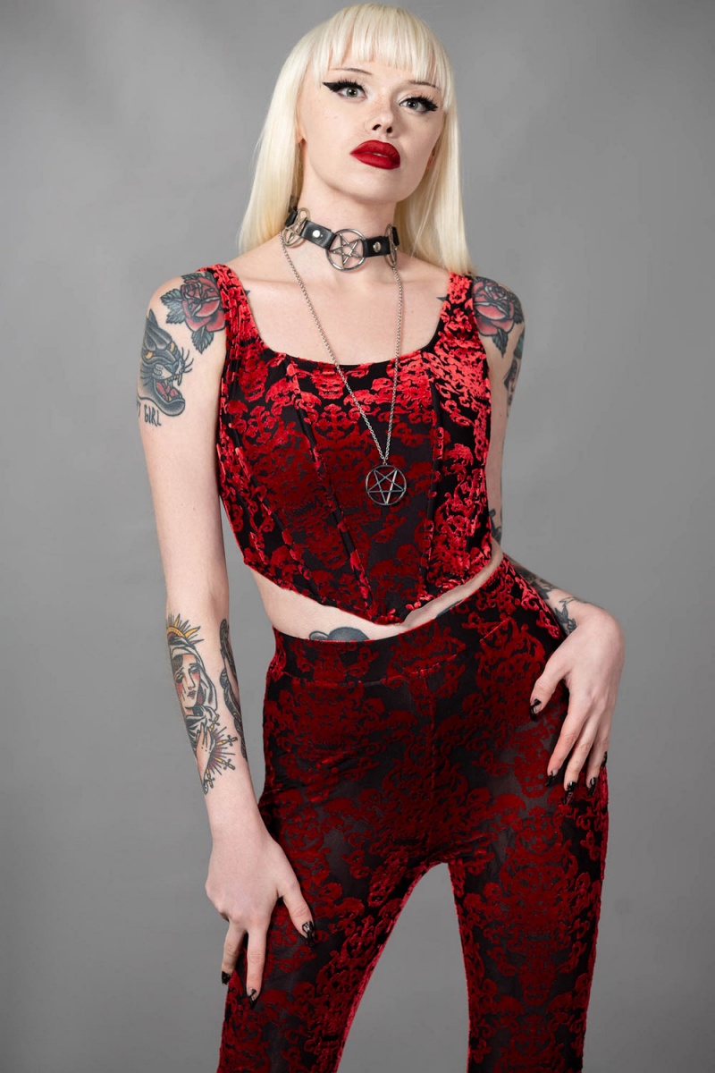 Killstar Snarl Corset Top Rojos | 23107-PEUC