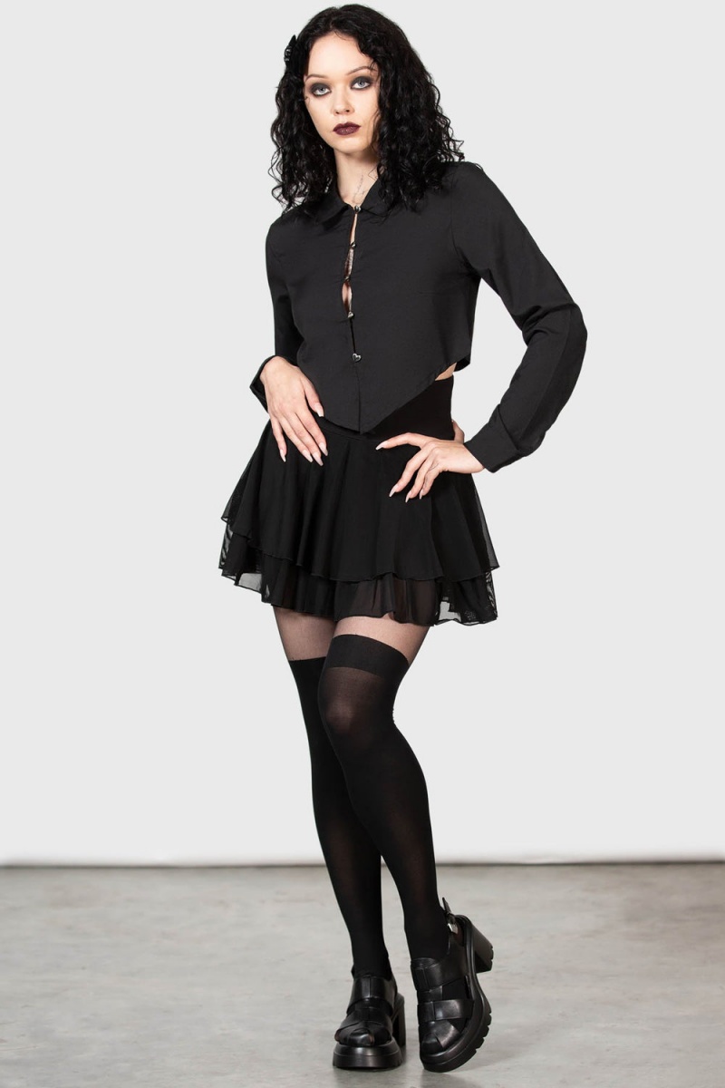 Killstar Sofia Shirt Negros | 17802-KUWM
