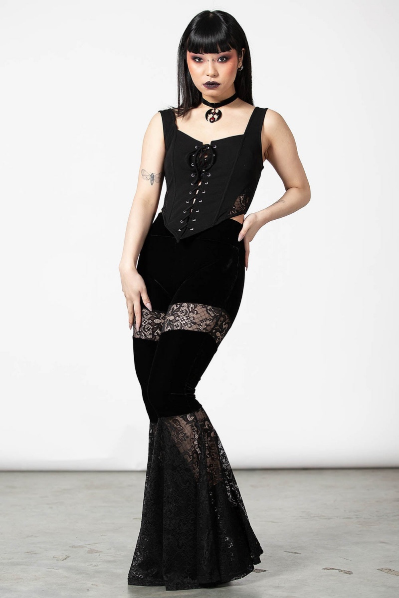 Killstar Solstice Bell Bottoms Negros | 61807-OVGB