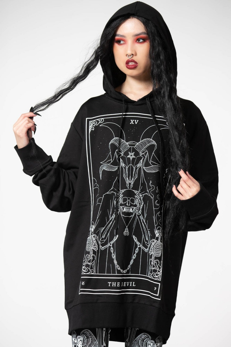 Killstar Soul Card Hoodie Negros | 57032-KOGL