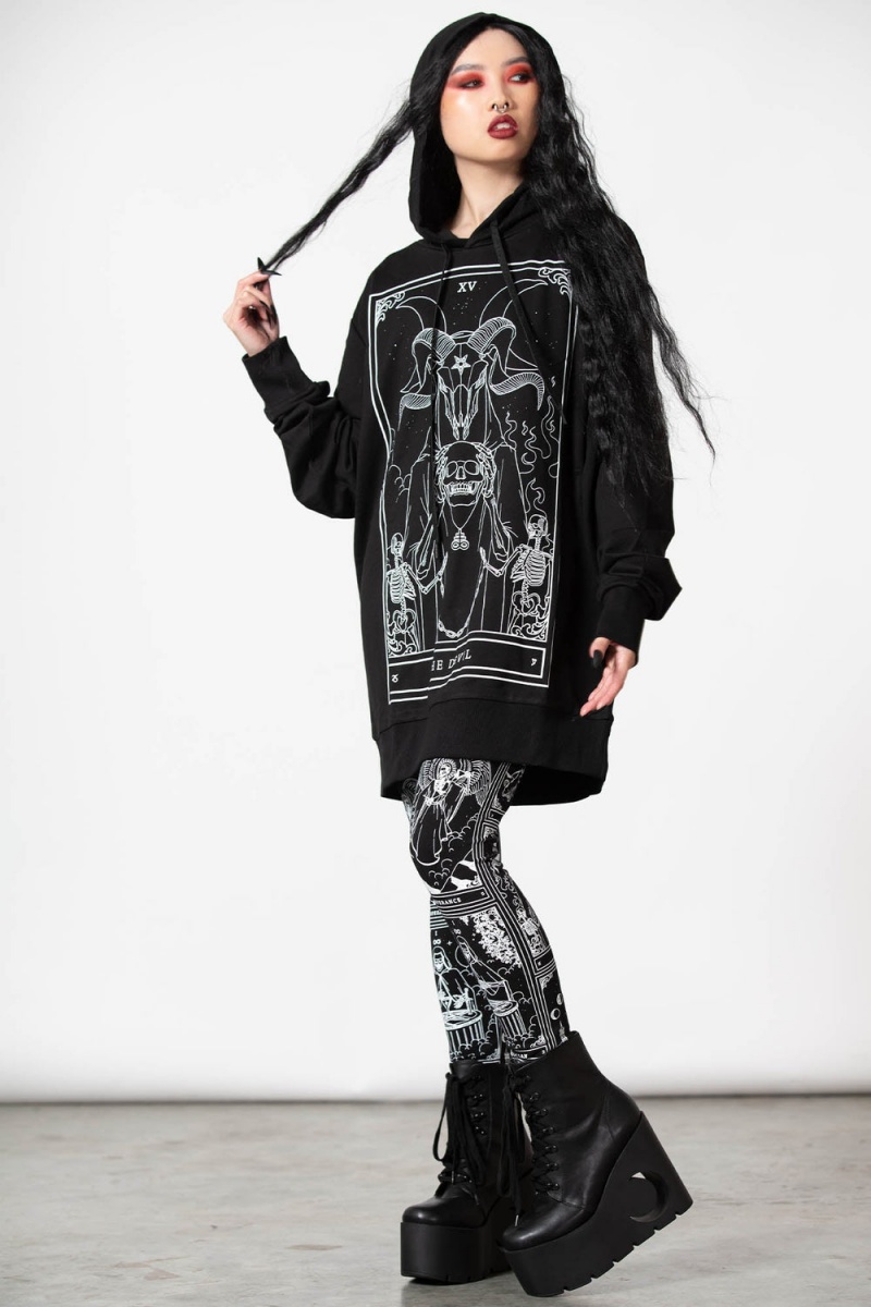 Killstar Soul Card Hoodie Negros | 57032-KOGL