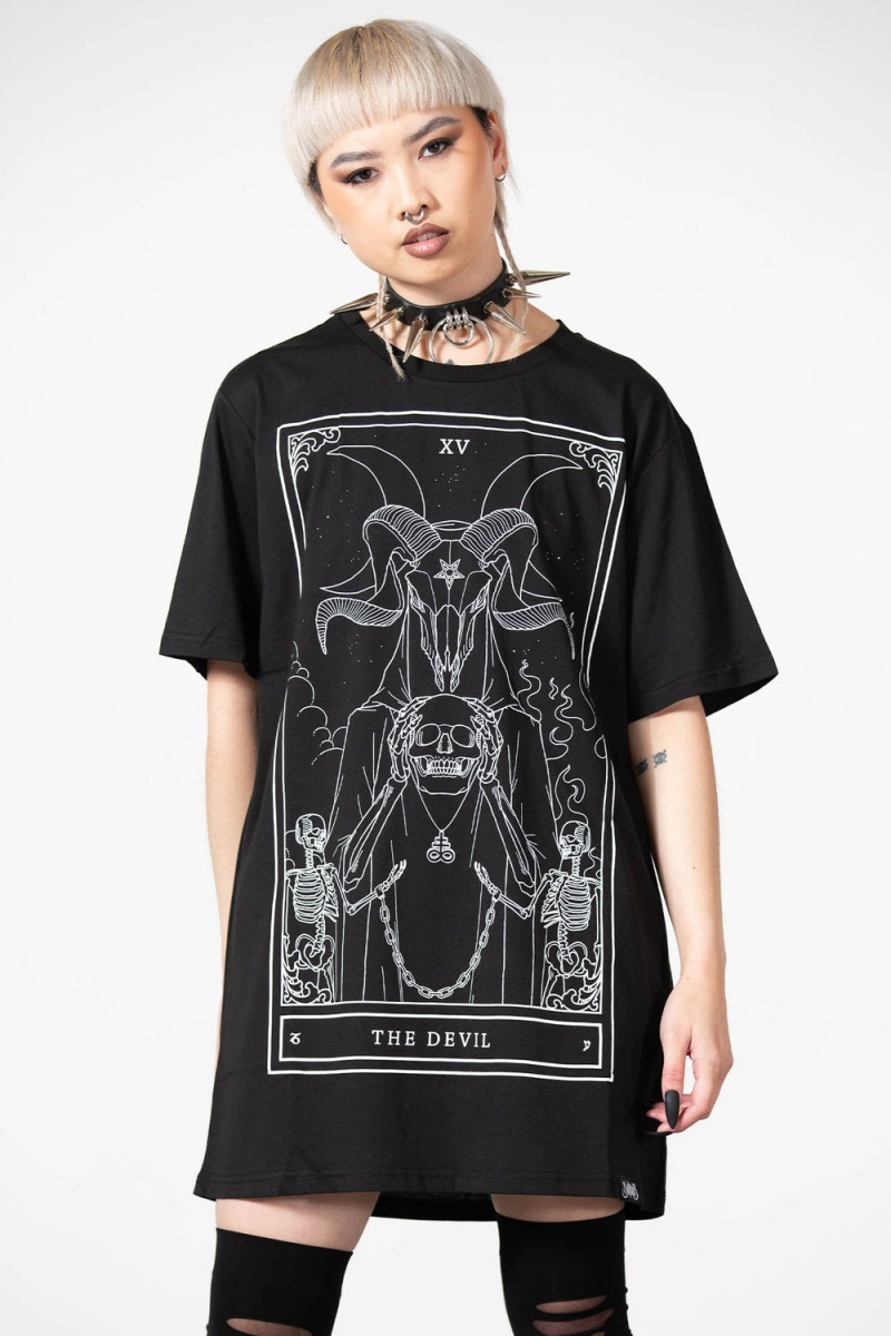 Killstar Soul Card T-Shirt Negros | 09812-XNQU