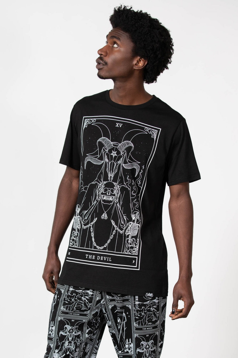 Killstar Soul Card T-Shirt Negros | 09812-XNQU