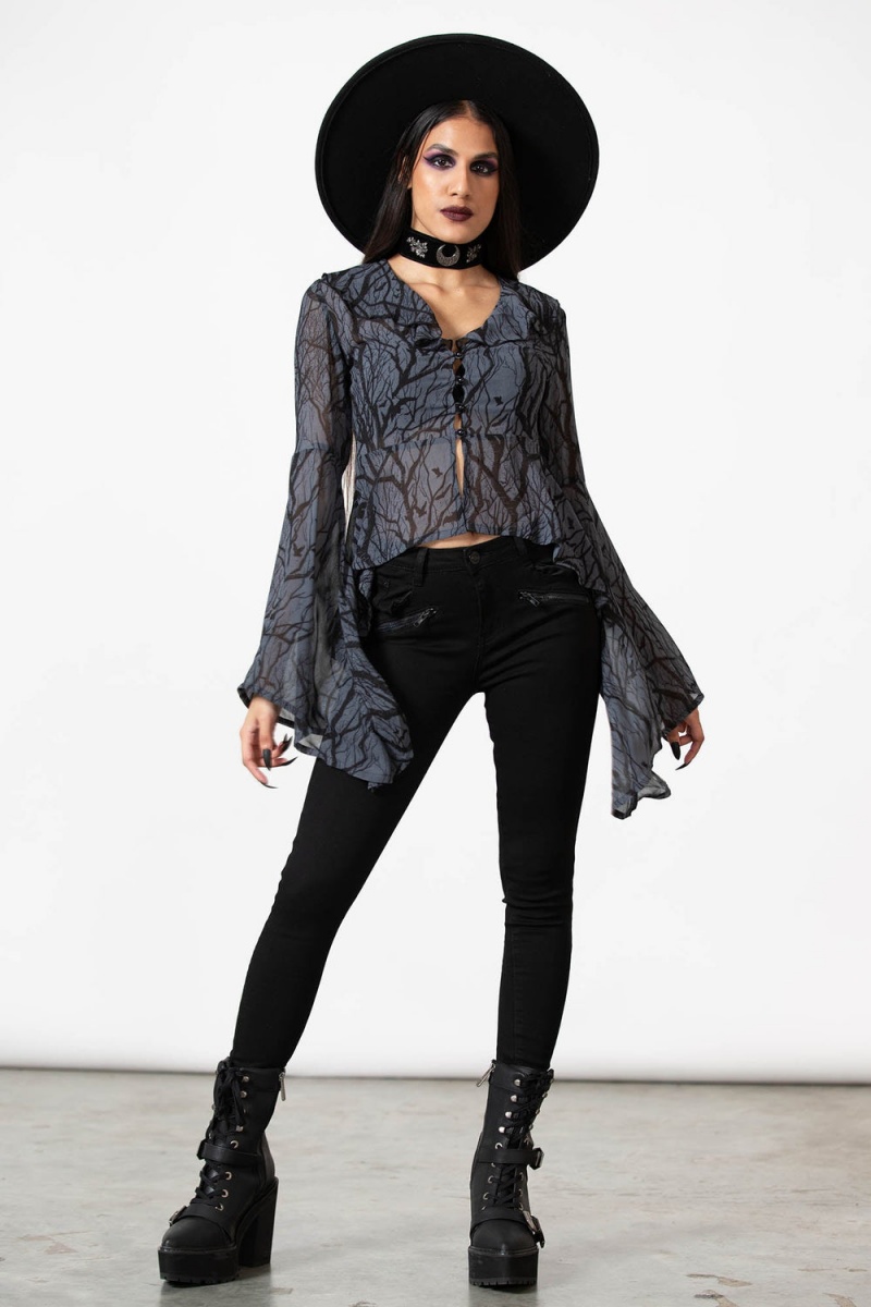 Killstar Spellcraft Long Sleeve Top Negros | 56398-KBWO
