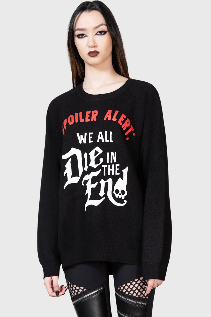 Killstar Spoiler Batwing Sueter Negros | 79583-YUHJ