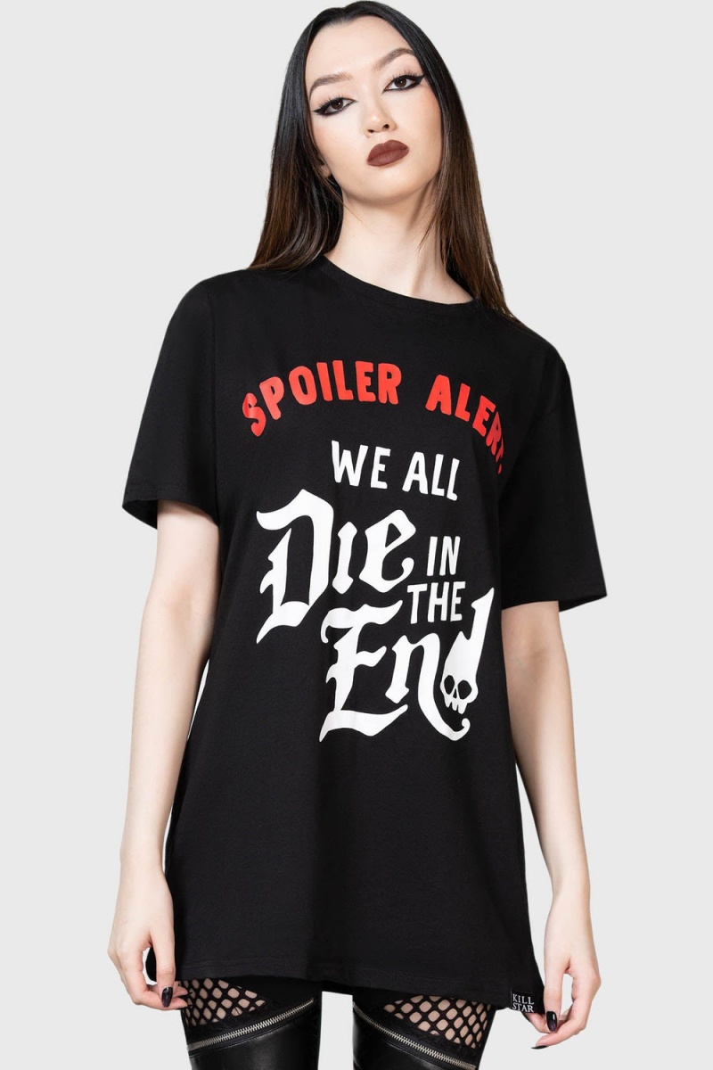 Killstar Spoiler T-Shirt Negros | 52091-CPTV