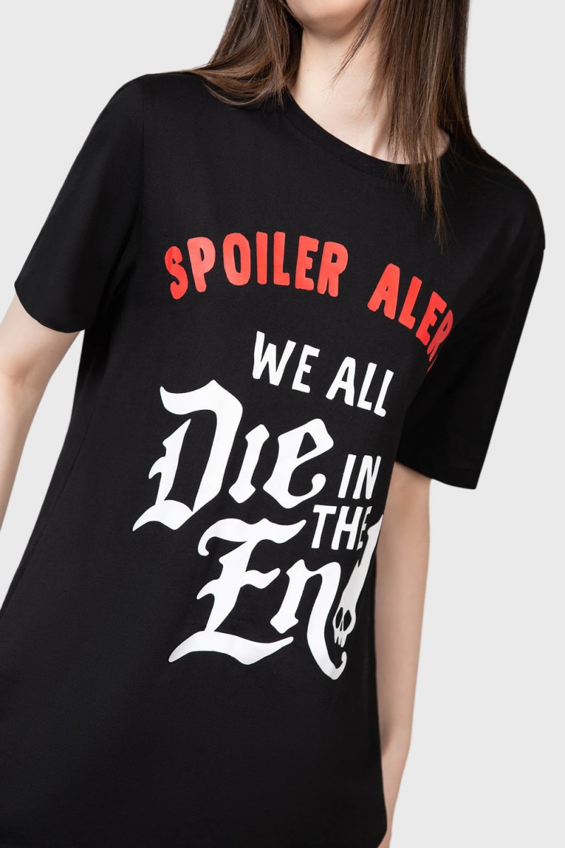 Killstar Spoiler T-Shirt Negros | 52091-CPTV