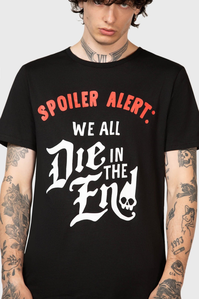 Killstar Spoiler T-Shirt Negros | 52091-CPTV