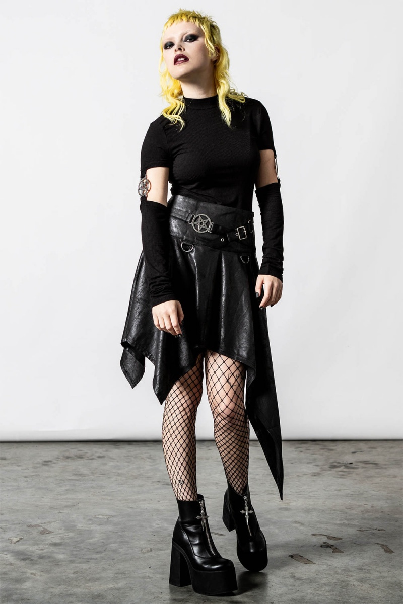 Killstar State Of Calamity Skirt Negros | 64103-XYJI
