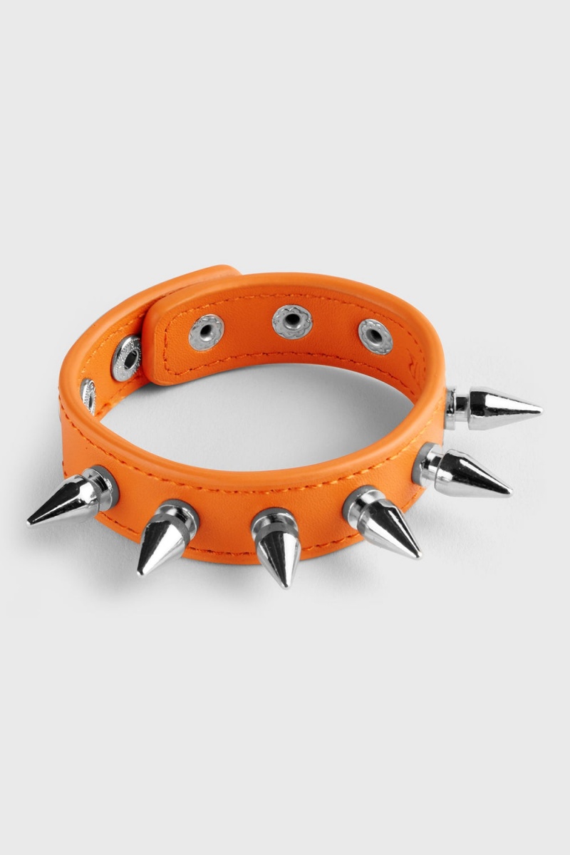 Killstar Stay Away Spike Bracelet [ORANGE] Naranjas | 70482-WQXB