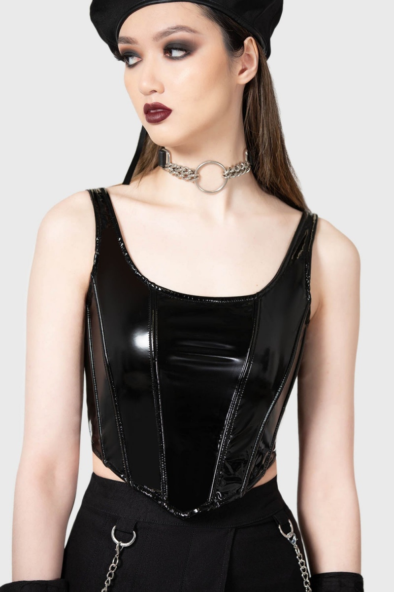 Killstar Stillness Corset Top Negros | 68297-QMJT