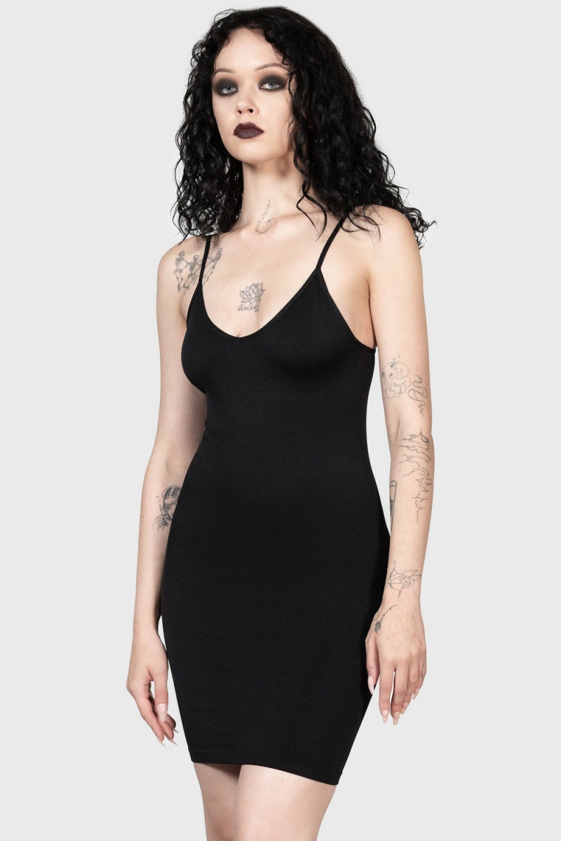 Killstar Sultrate Slip Vestido Negros | 67092-QNID