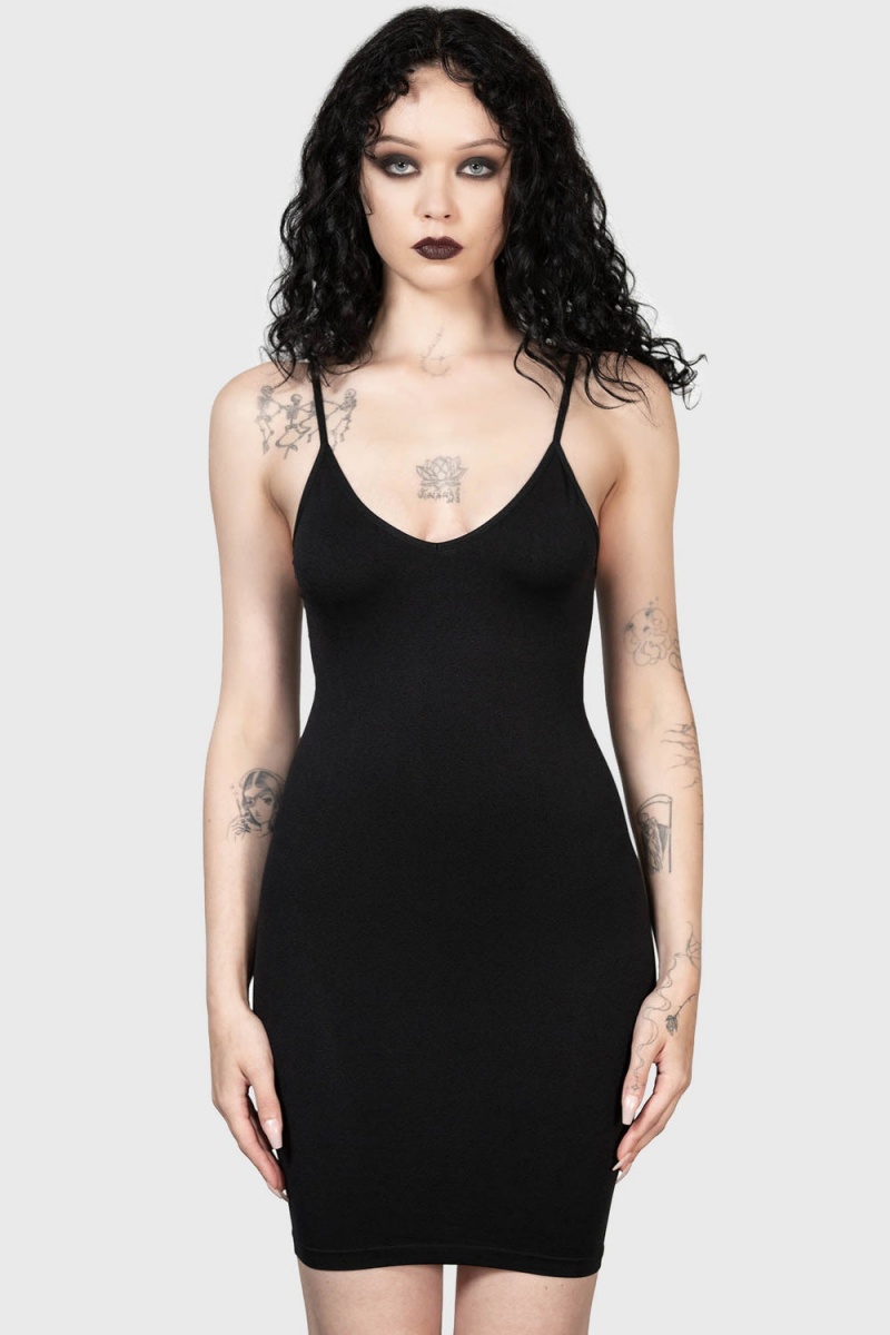 Killstar Sultrate Slip Vestido Negros | 67092-QNID