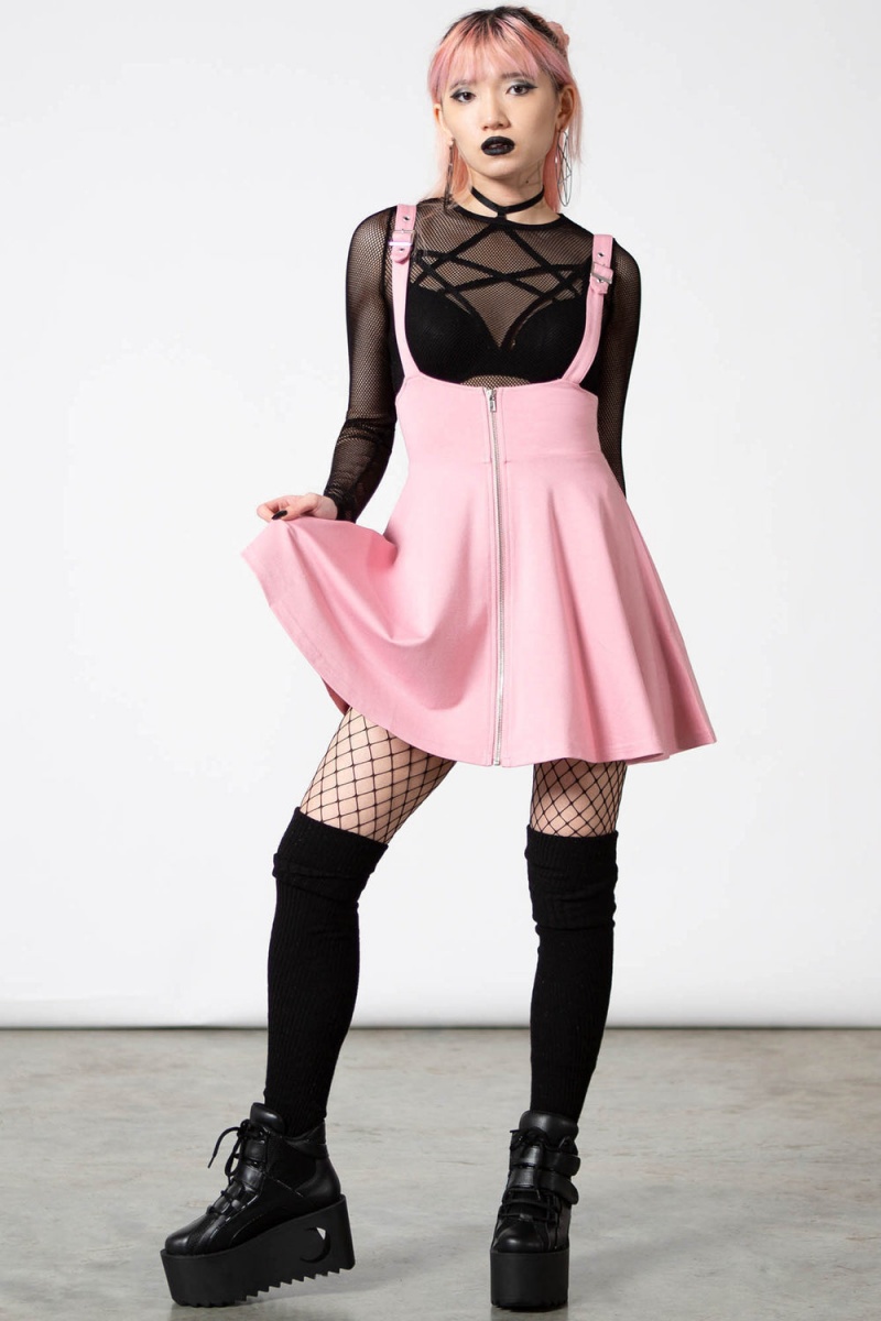 Killstar Suspend Me Statement Skirt [PASTEL PINK] Rosas | 95486-ZKBU