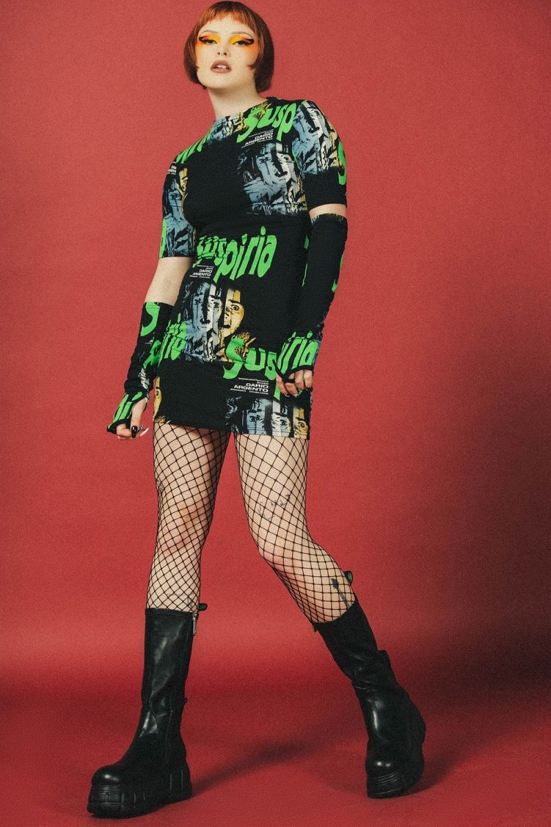 Killstar Suspiria Poster Vestido Negros | 12643-ZKDU