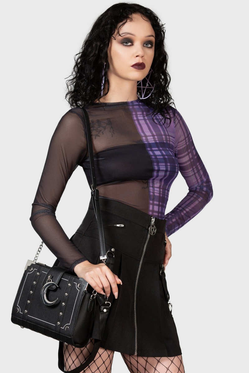 Killstar Sweet Nightmare Long Sleeve Top Morados | 70153-OBEH