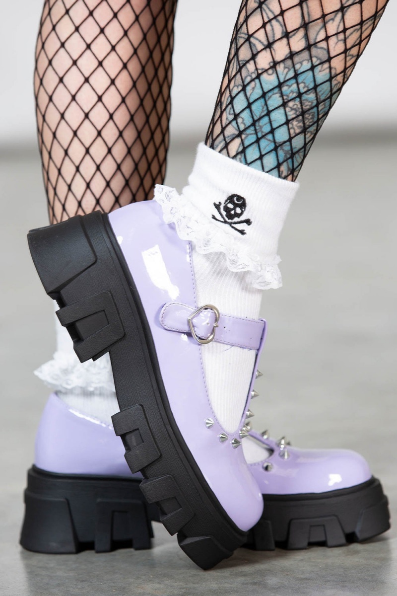 Killstar Sweet On U Mary Janes Lilac | 80315-HOQZ
