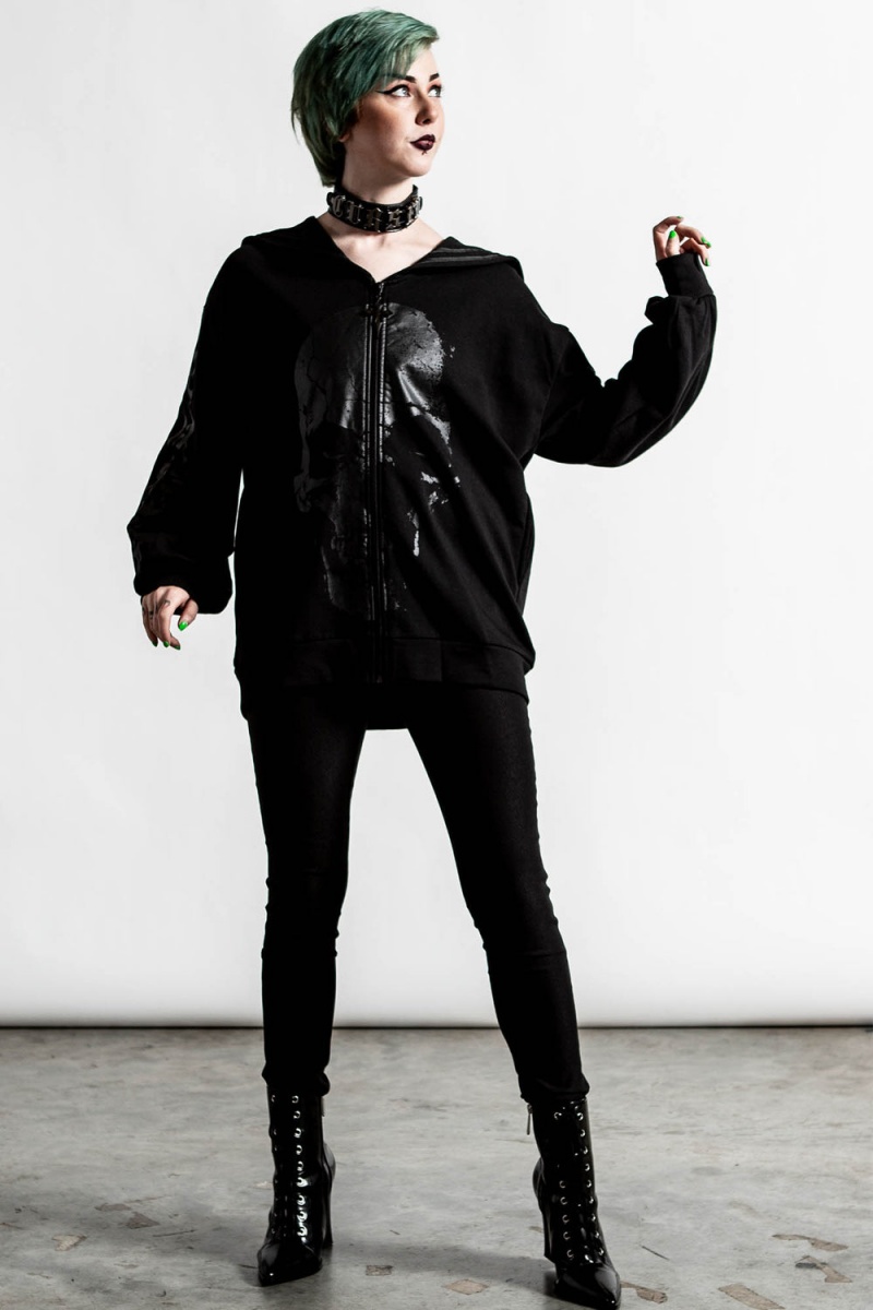 Killstar Symbol Of Light Zip Through Top Negros | 09471-XQVM