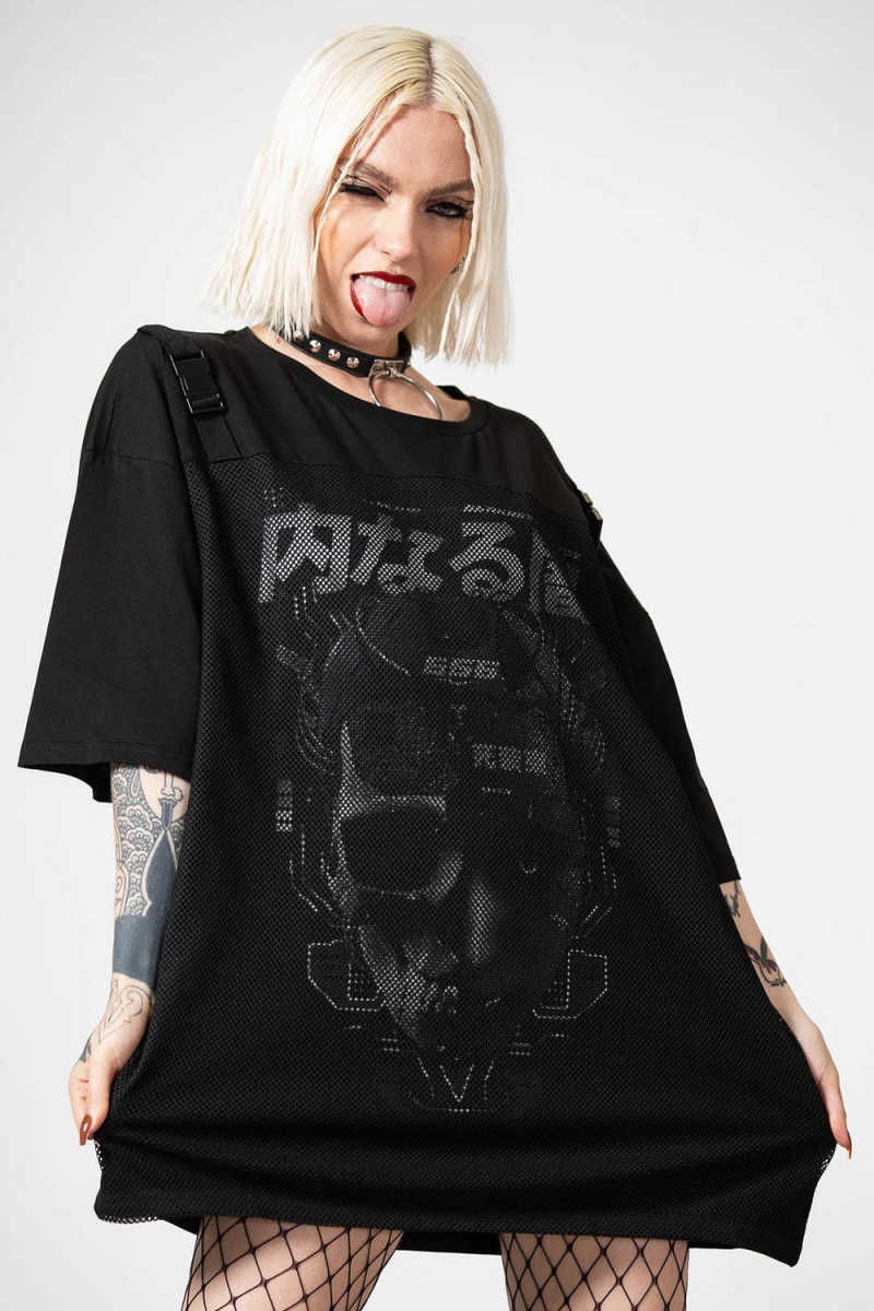 Killstar Synch T-Shirt Negros | 17964-EGUK