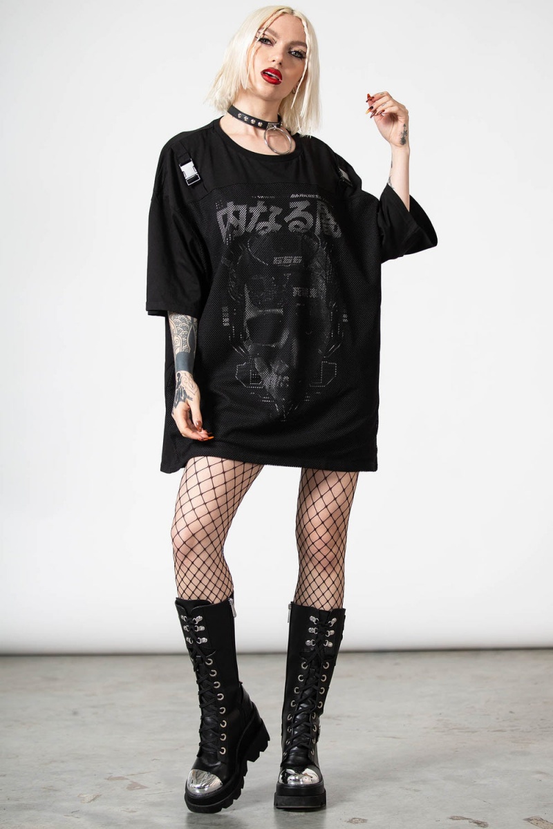 Killstar Synch T-Shirt Negros | 93256-YDKO