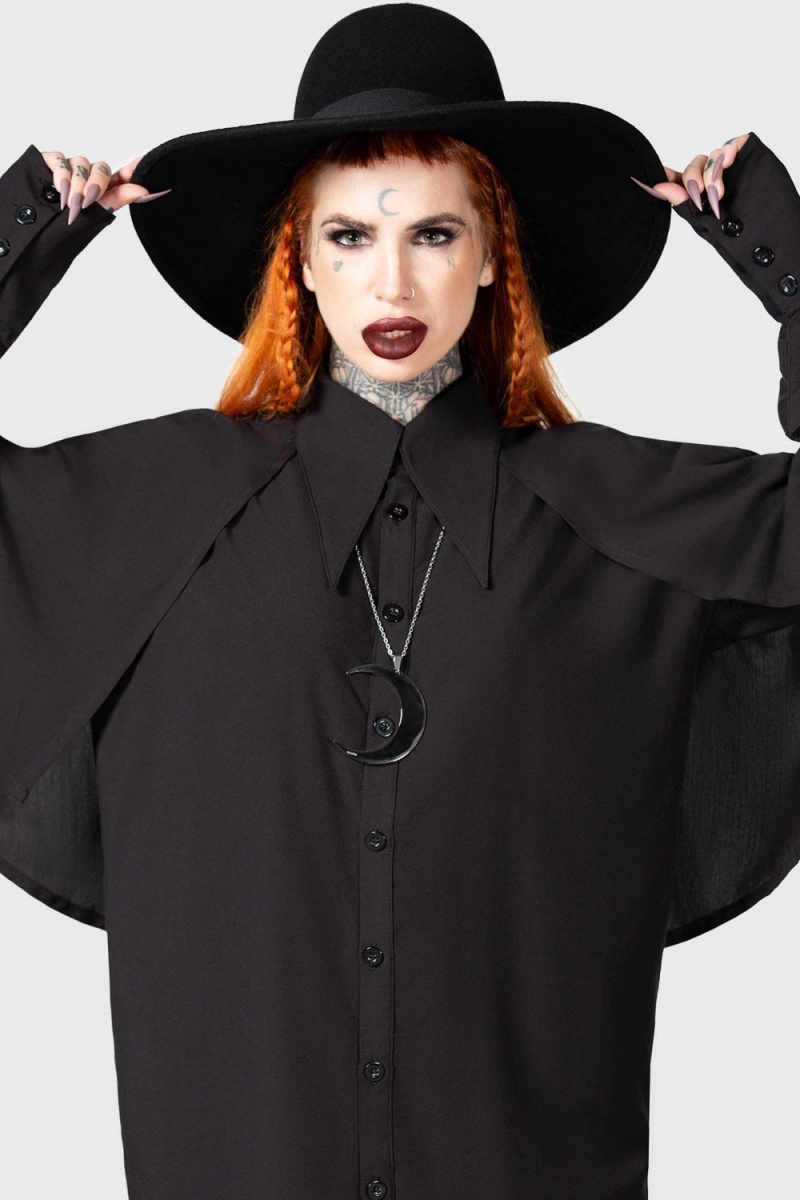 Killstar Tenebrus Shirt Negros | 78609-BKUR