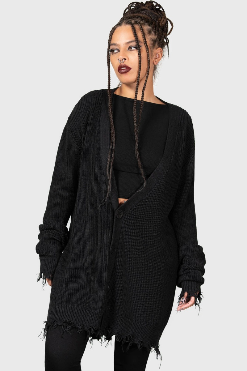 Killstar The Antisocials Cardigan Negros | 08762-ZUFV