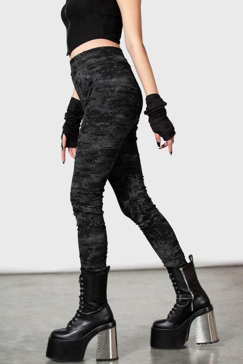 Killstar Tightrope Leggings Negros | 20763-JWZU