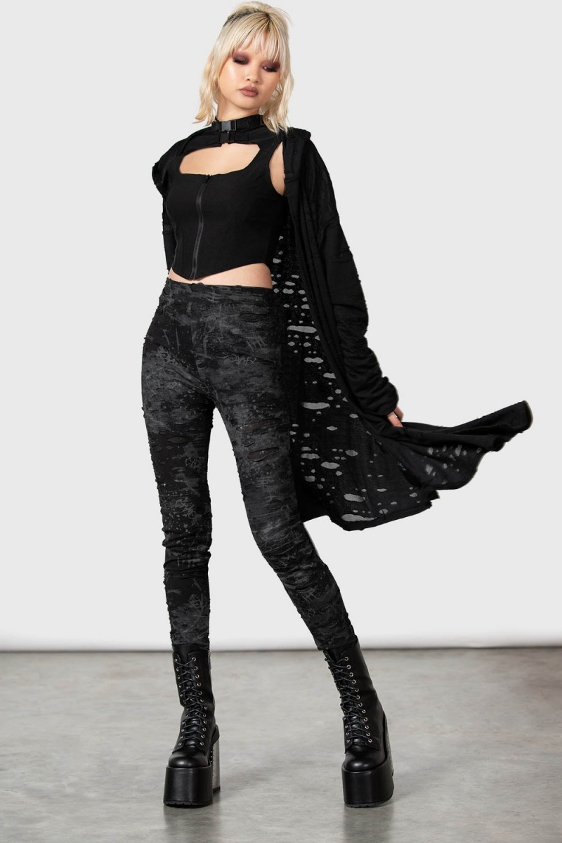 Killstar Tightrope Leggings Negros | 20763-JWZU