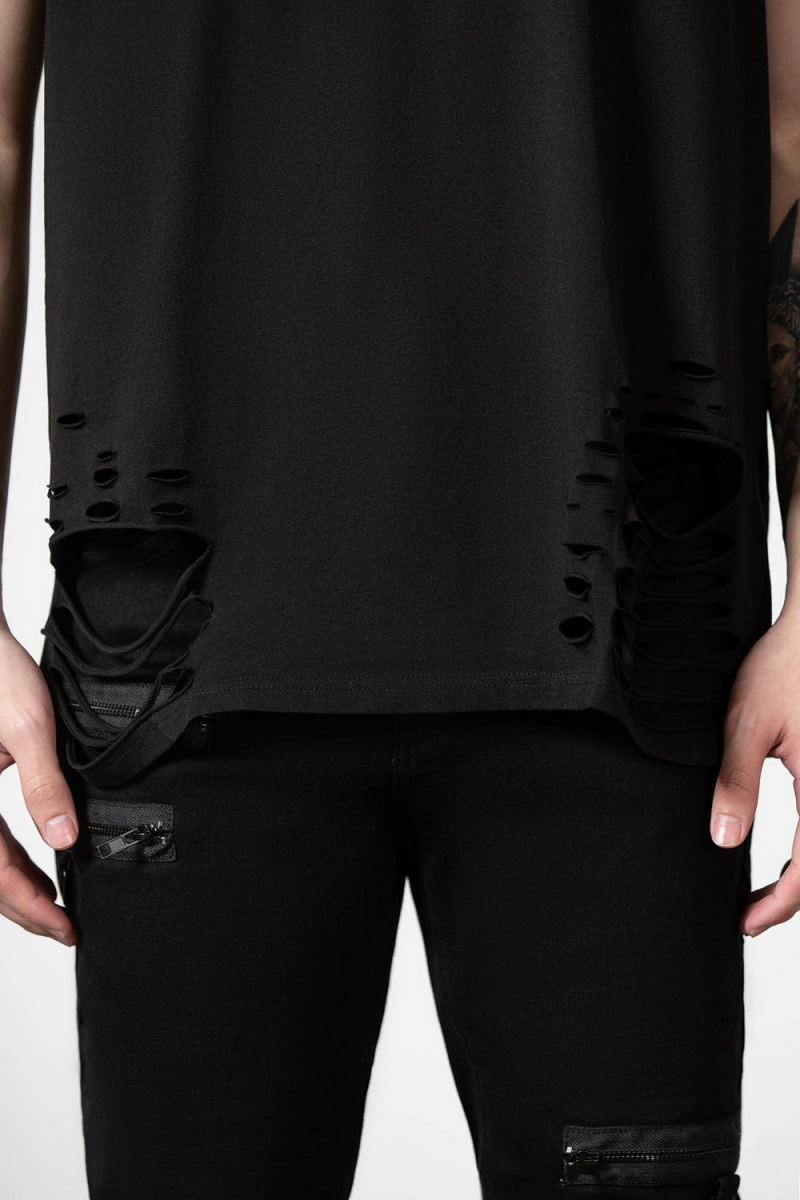 Killstar Total Trance Distressed Vest Negros | 20186-LPNY