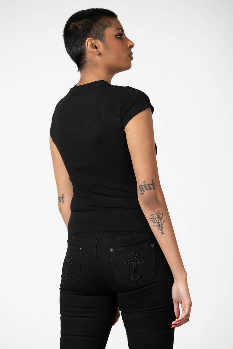 Killstar Trudy Keyhole Top Negros | 13850-ZRIA